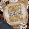 Khaki Howdy Graphic Leopard Bleached T Shirt