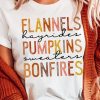 White Flannels Pumpkins Bonfires Letter Graphic Tee