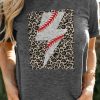 Gray Thunder Baseball Leopard Frame Short Sleeve Tee