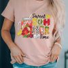 Pink Sweet Summer Time Fruit Graphic Print Short Sleeve T Shirt