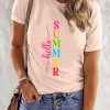 Pink Hello SUMMER Slim Fit Short Sleeve T Shirt