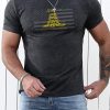 Gray Dont Tread On Me Snake Flag Graphic Tee For Men