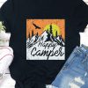 Black Happy Camper Mount Graphic Print Crewneck T Shirt