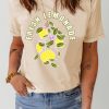 Khaki Fresh Lemonade Graphic Print T Shirt