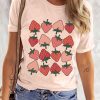 Pink Cottagecore Kawaii Strawberry Graphic Tee