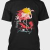 Black Holiday Flamingo Letter Graphic Print Short Sleeve Men's T Shirt