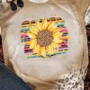 Khaki Sunflower Leopard Print Round Neck Graphic Tee