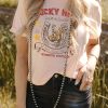 Pink Let Your Spirit Run Free Western Fashion Graphic Tee