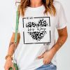 White Leopard Print Heart My Faith Graphic T Shirt