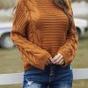 Brown Cable Knit Sweater