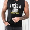 Black I NEED A HUG HUGE GLASS OF BEER Mens Funny T-Shirt