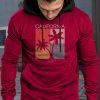 Red Men's California Letter Graphic Print Pocketed Pullover Hoodie