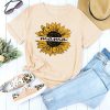 Khaki Mama Sunflower Graphic Print Crew Neck T Shirt