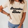 Khaki Seventies Babe Crewneck Short Sleeve T Shirt