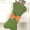 Green Christmas Bow Knot Knit Gift Bag Home Decor