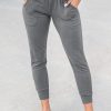 Gray High Waist Pleated Pocket Leggings