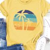 Yellow Beach Vibe Palm Tree Graphic Tee