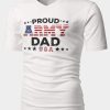 White Proud Army Dad USA Flag Tee For Mens