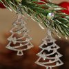 Silver Christmas Tree Dangle Earrings