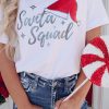 White Santa Squad Graphic Print Short Sleeve T Shirt