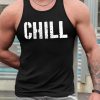 Black CHILL Letter Printed Racerback Men's Tank Top