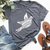 Gray Bird Graphic Print Crewneck Short Sleeve T Shirt