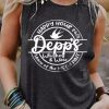 Gray Depp's Letter Graphic Print Crewneck Sleeveless Top