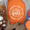 Orange Fall Pumpkin Letter Graphic Print Short Sleeve T Shirt