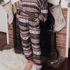 Black Christmas Snowflake Print Long Sleeve And Joggers Lounge Set