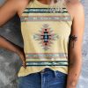 Western Aztec Printed Slim Fit Sleeveless Top