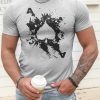 Gray Spade A Splashed Print Mens Casual Tee