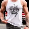 White Racing Vehicle O Neck Racerback Men's Tank Top