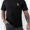 Black V Crown Graphic Print Short Sleeve Men's T Shirt