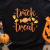 Black Trick Or Treat Graphic Print Short Sleeve T Shirt