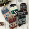 Multicolor 5 Pairs Christmas Reindeer Snowflake Pattern Socks