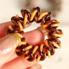 Orange Three Winding Tapered Telephone Wire Hairpin