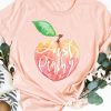 Pink Peach Letter Graphic Print Short Sleeve T Shirt