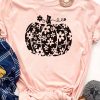 Pink Pumpkin Floral Graphic Print Short Sleeve T Shirt