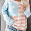 Blue US Flag Print Sweater