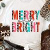 White Merry And Bright Leopard Print Short Sleeve Graphic Tee