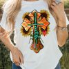 White Sunflower Corss Western Fashion Graphic Tee