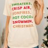 Khaki Chrisrtmas Vibe Letters Print T-shirt