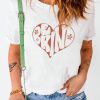 White BE KIND Heart Shape Print Short Sleeve T Shirt