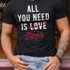 Black Letter Print Slim-fit Crewneck Short Sleeve Men's Tee