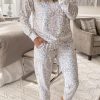 Gray Leopard Splatter Two-piece Lounge Set