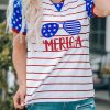 AMERICA Flag Sunglass Graphic Print Short Sleeve Tee