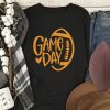 Black GAME DAY Heart Rugby Print Long Sleeve Top