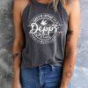 Gray Depp's Letter Graphic Print Short Sleeve T Shirt