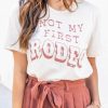 White Not My First Rodeo Graphic Casual Tee