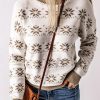 White Christmas Snowflake High Neck Knit Sweater